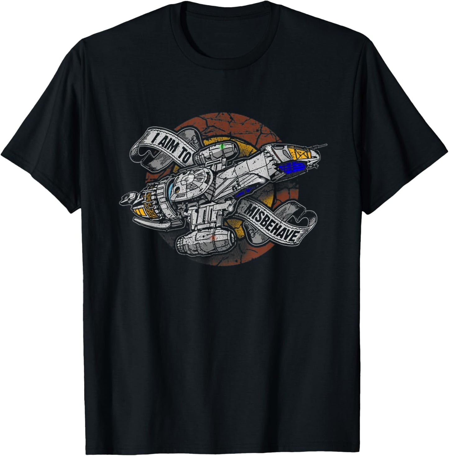 I Aim To Misbehave Retro Ship Works T-Shirt - T-Shirt | Black