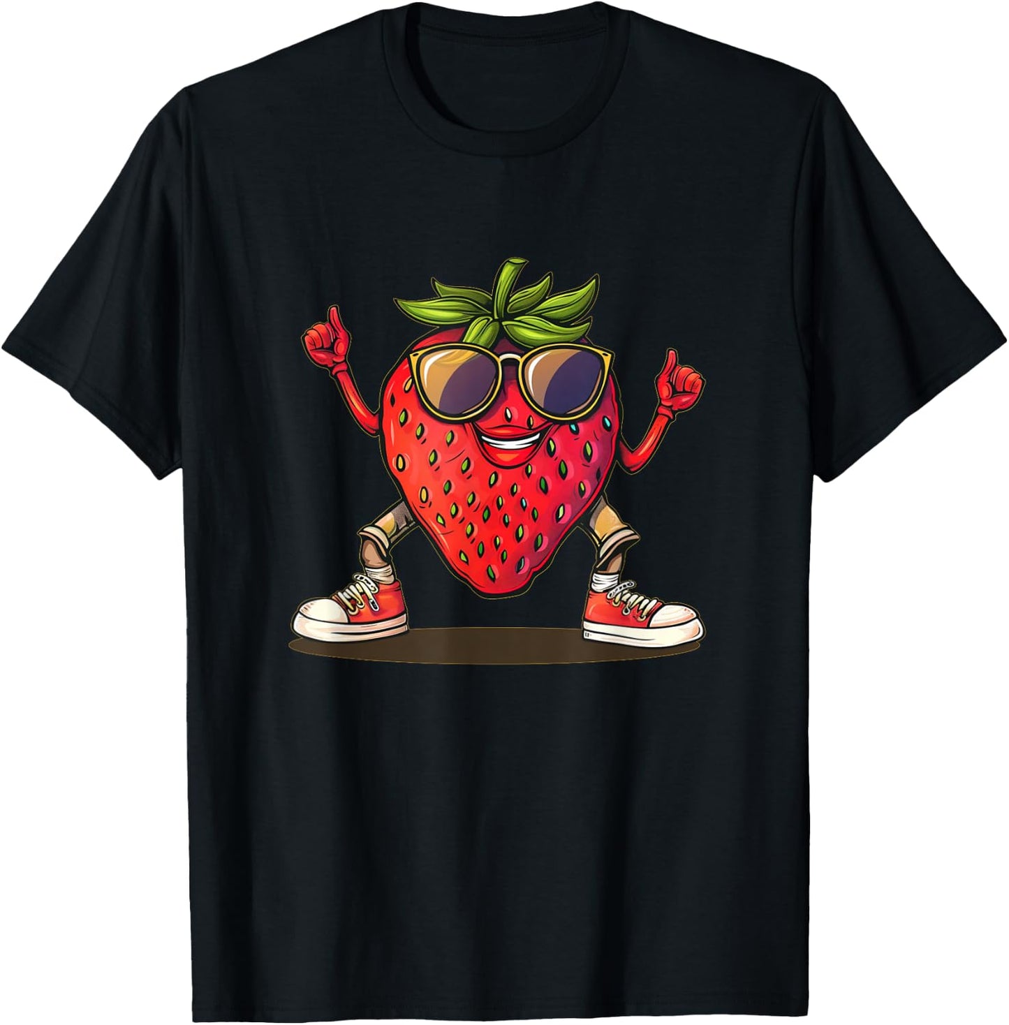 Partying Strawberry Costume for Boys and Girls T-Shirt - T-Shirt | Black