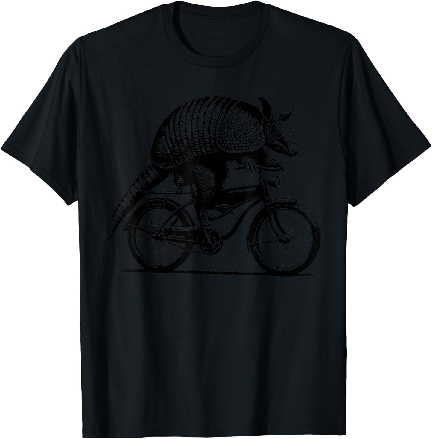 Armadillo Riding Bicycle Vintage Cycling Armadillo Biker T-Shirt - T-Shirt | Black