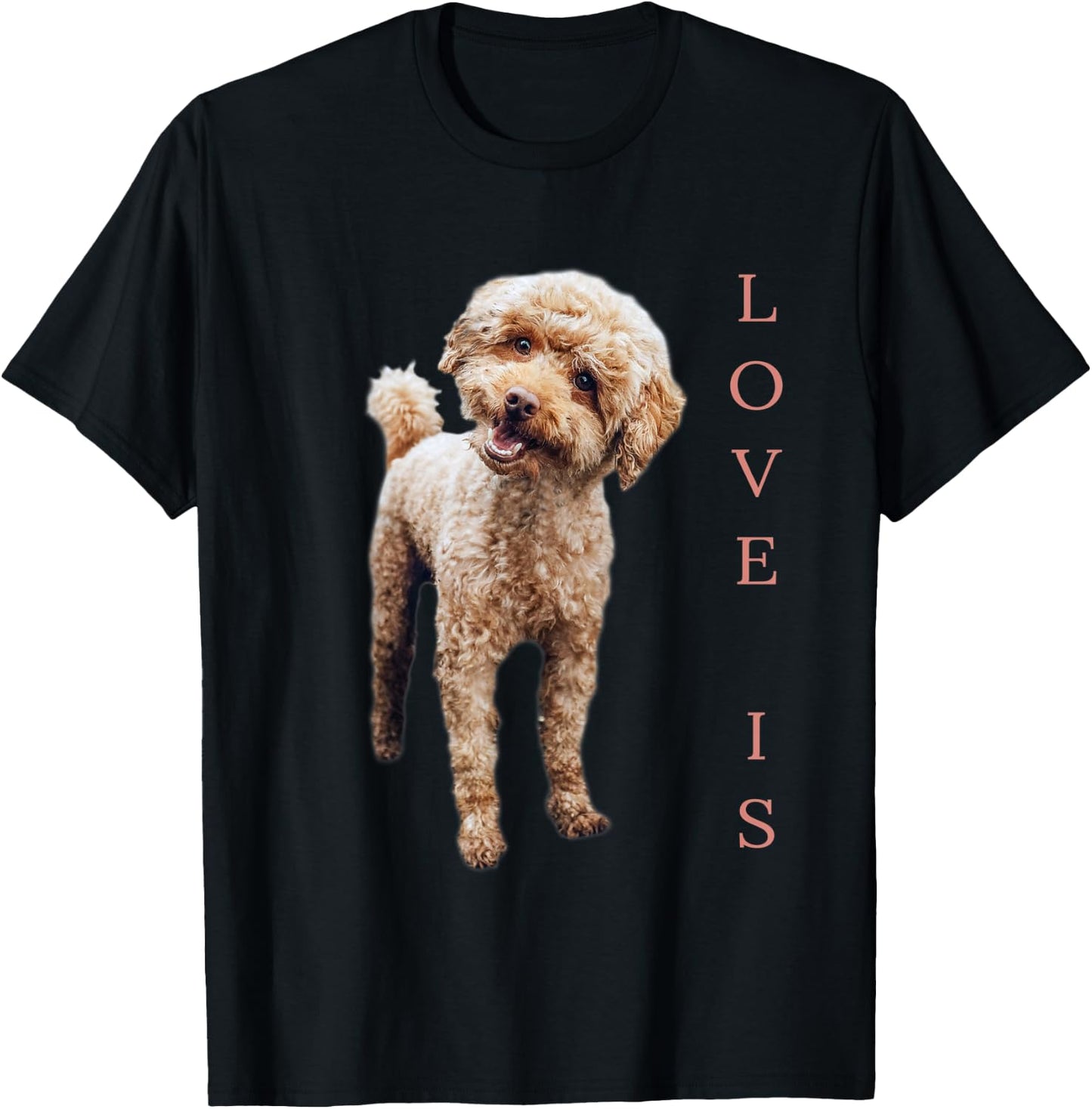 Poodle Shirt Women Men Kids Dog Mom Dad Love Is Pet Gift T-Shirt - T-Shirt | Black