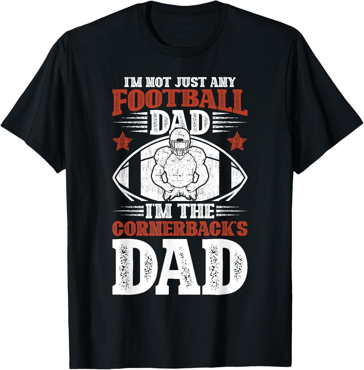 I'm The Cornerback Dad Of A Football Cornerback Father T-Shirt - T-Shirt | Black