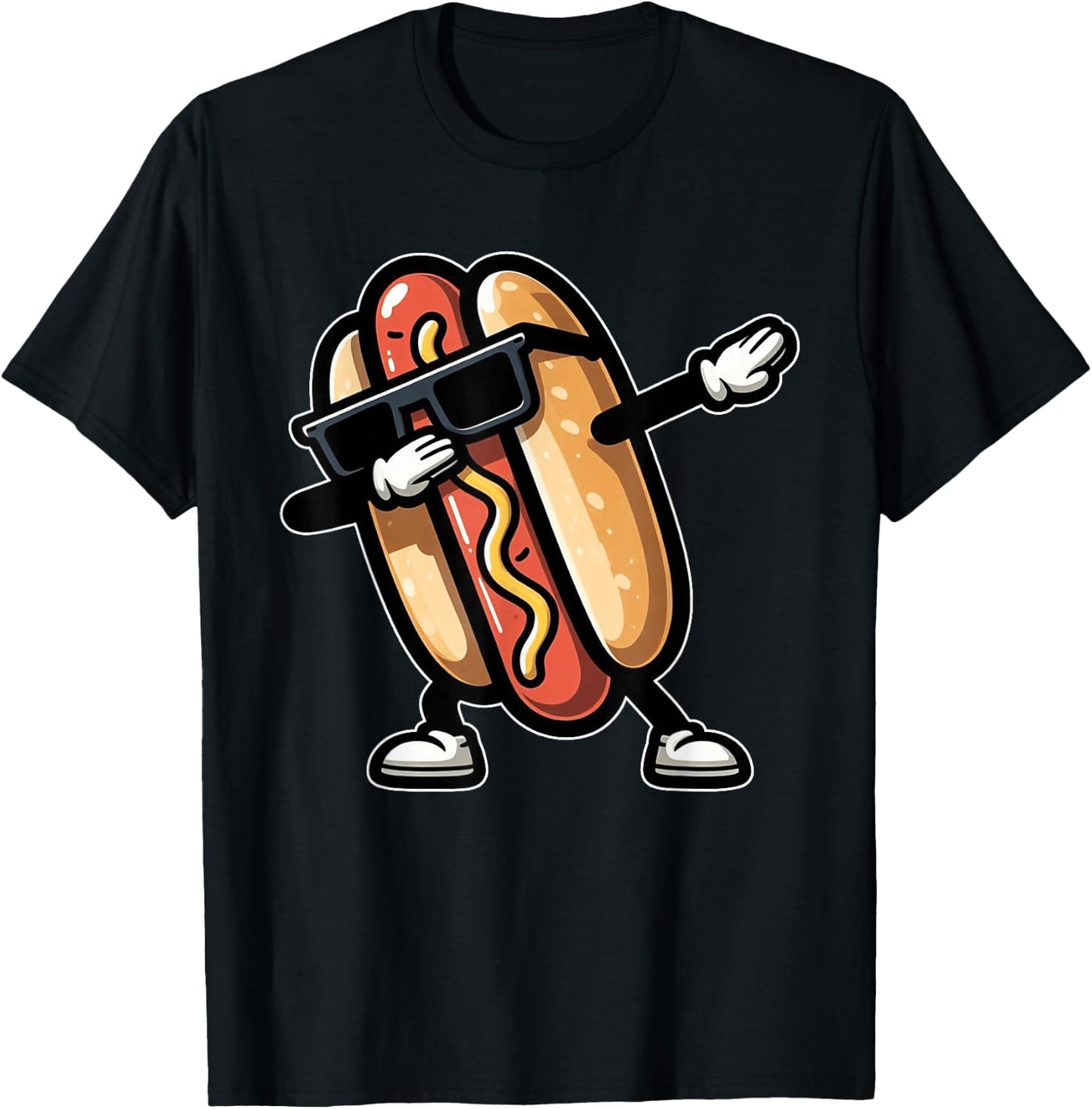 Cool Hot Dog Dabbing Funny Fast Food Hotdog Lovers Toddler T-Shirt - T-Shirt | Black