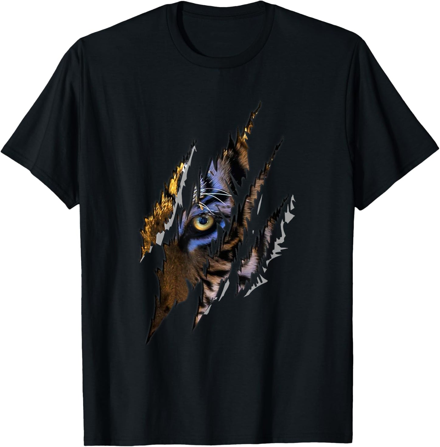 Tiger Eye Claw Funny Genus Panther Felidae Cat Lover Novelty Women Kids T-Shirt - T-Shirt | Black