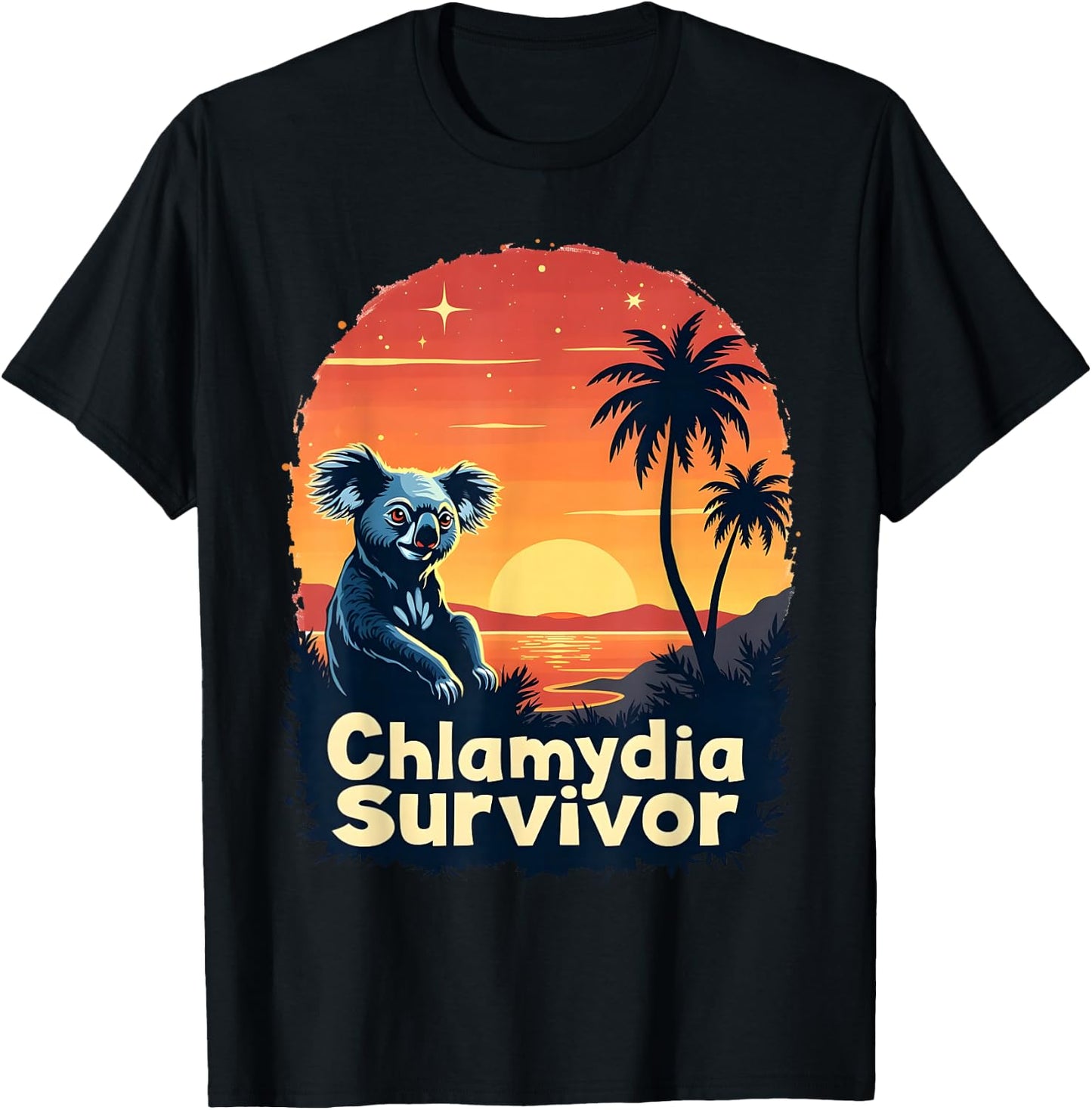 Chlamydia Survivor Funny Adult Joke Retro Vintage Koala Men T-Shirt - T-Shirt | Black