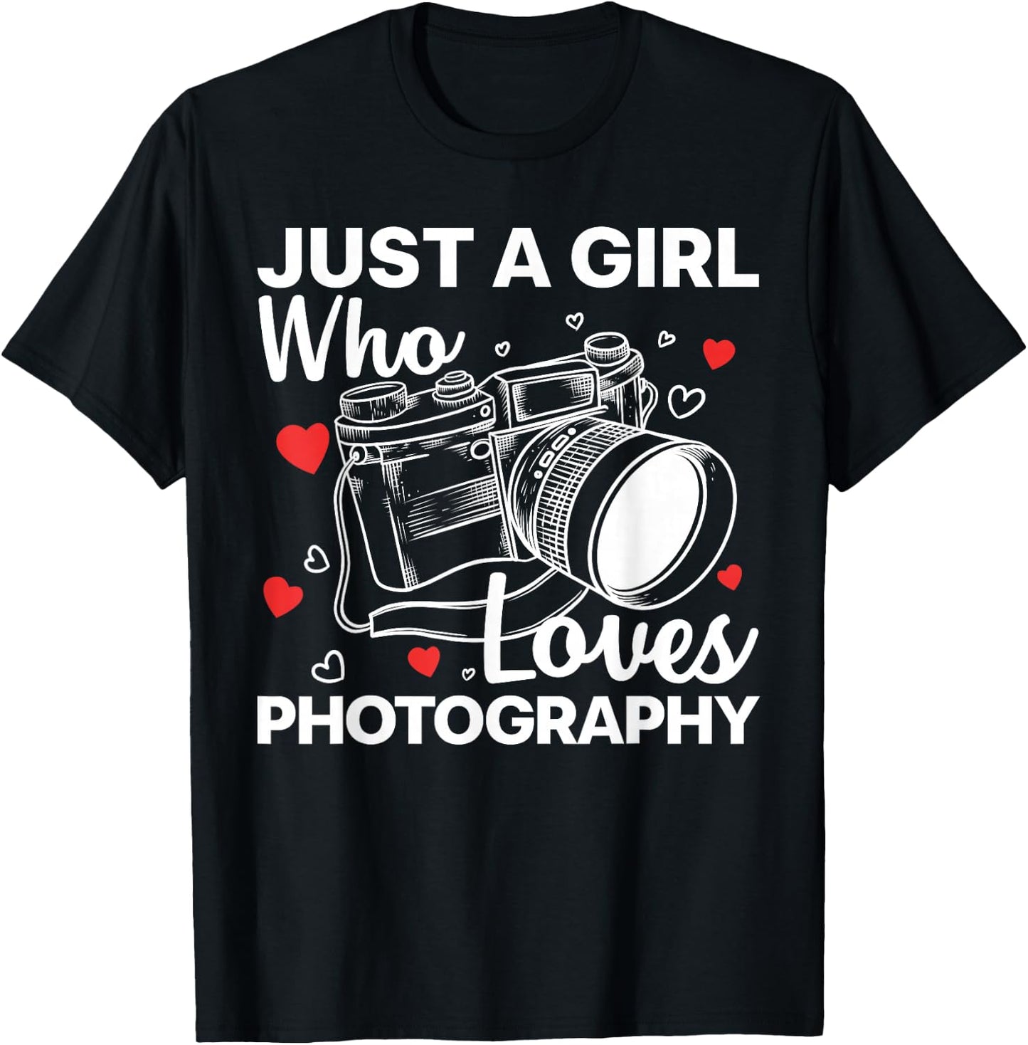 Photography Art Girl Photographer Camera Lovers T-Shirt - T-Shirt | Black