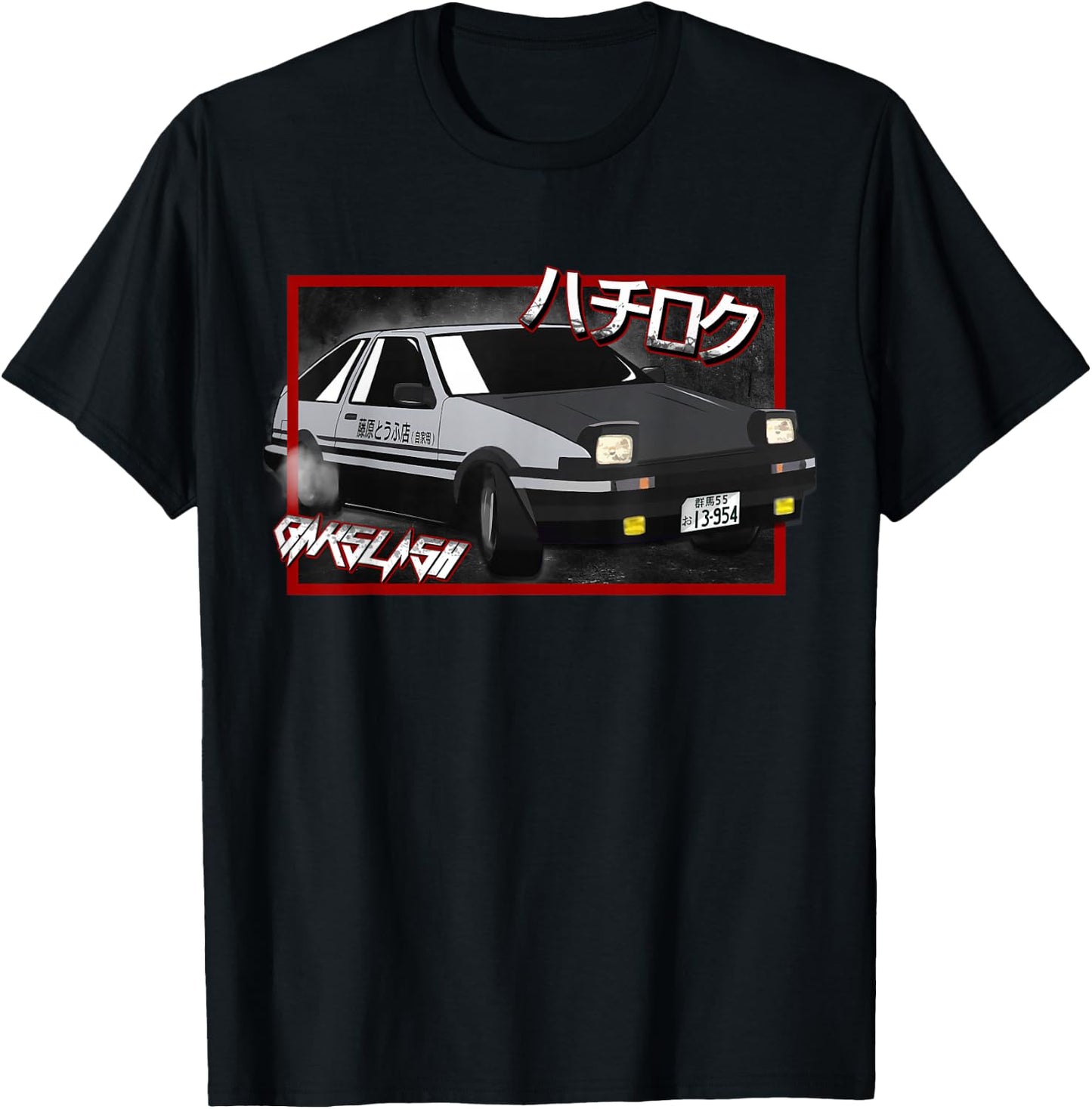 JDM Drift Anime Manga Car Hachiroku T-Shirt - T-Shirt | Black