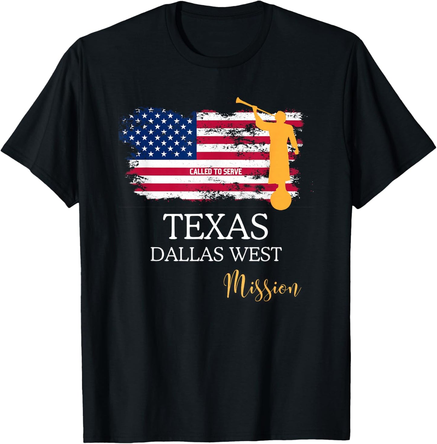 Texas Dallas West Mormon LDS Mission Missionary Missionary T-Shirt - T-Shirt | Black