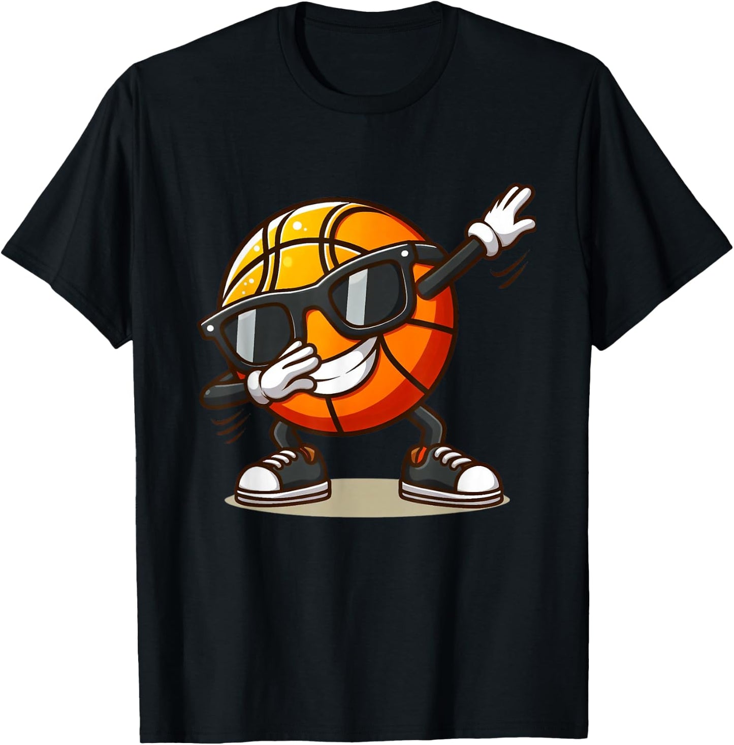 Dabbing Basketball Ball Funny Boys Men Women Sports Player T-Shirt - T-Shirt | Black