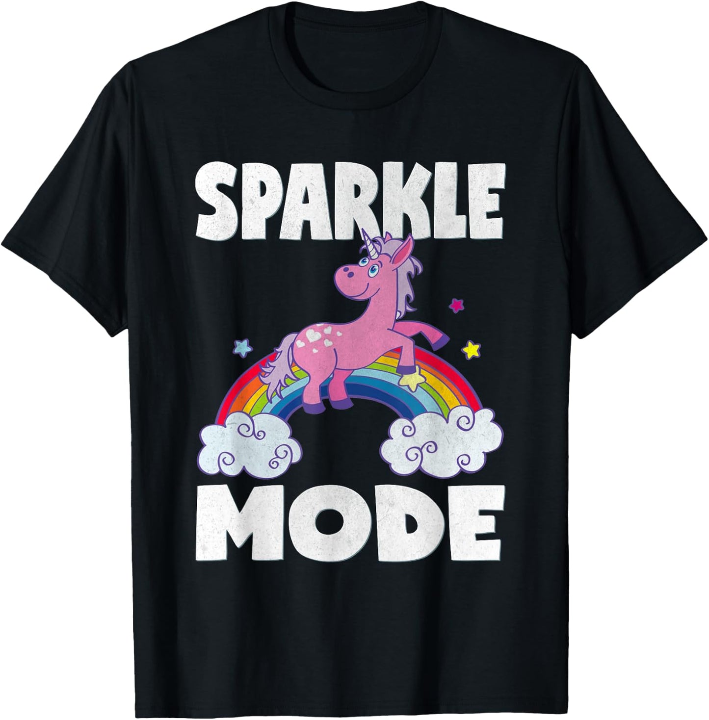 Sparkle Mode Unicorns Magic Sparkle Rainbow Unicorn T-Shirt - T-Shirt | Black
