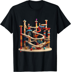 Marble Run Graphic Design T-Shirt - T-Shirt | Black