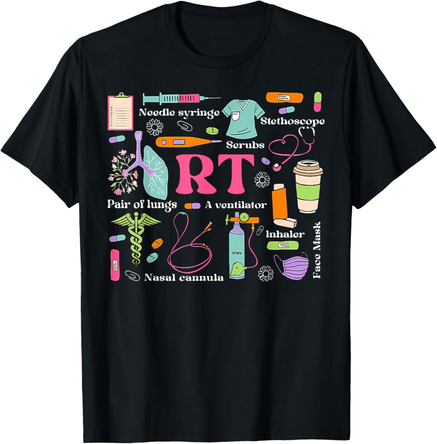 Respiratory Therapist Funny RT Care Respiratory Therapy T-Shirt - T-Shirt | Black