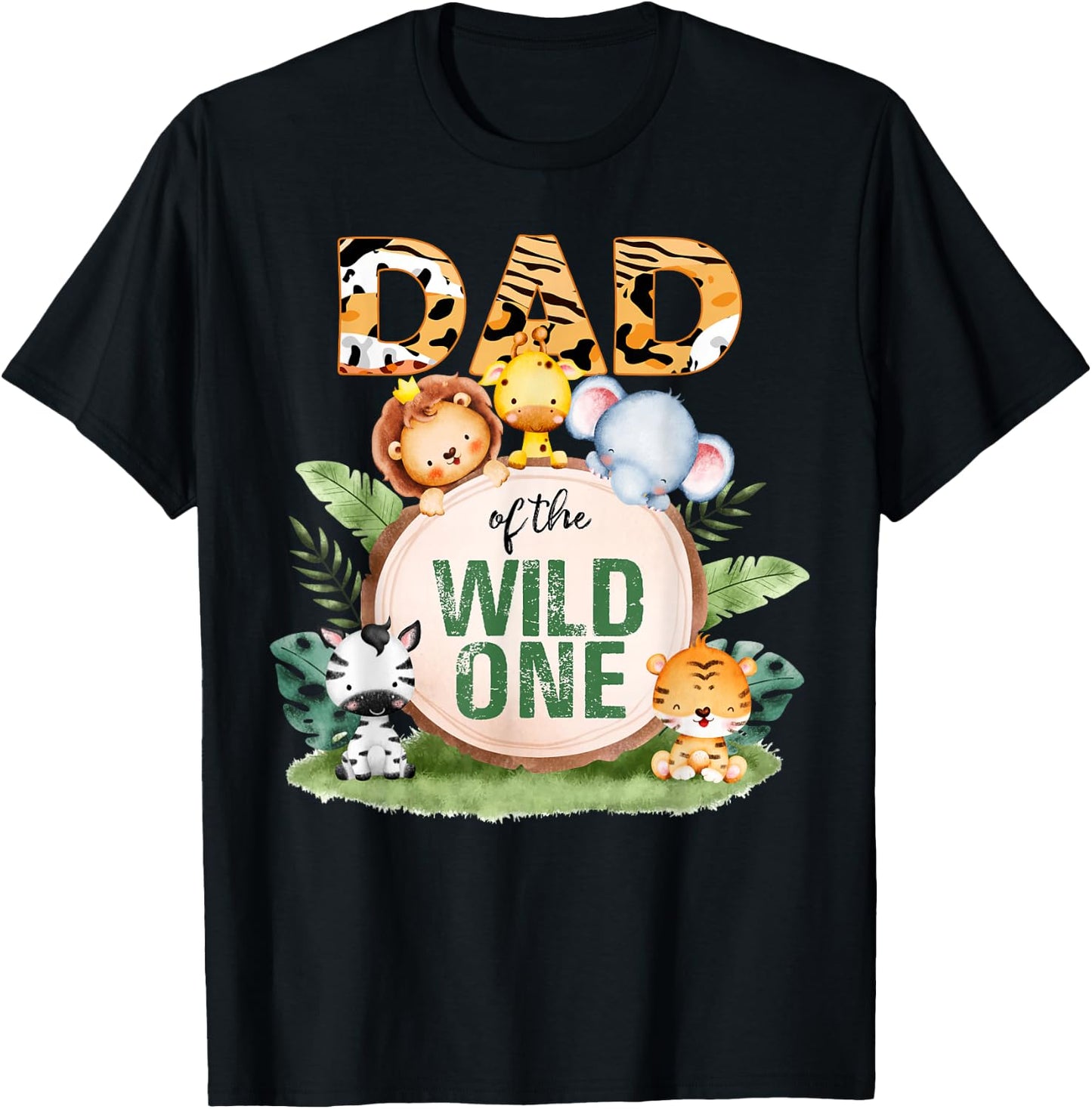 Dad Of The Wild One 1st Birthday Safari Family Matching T-Shirt - T-Shirt | Black
