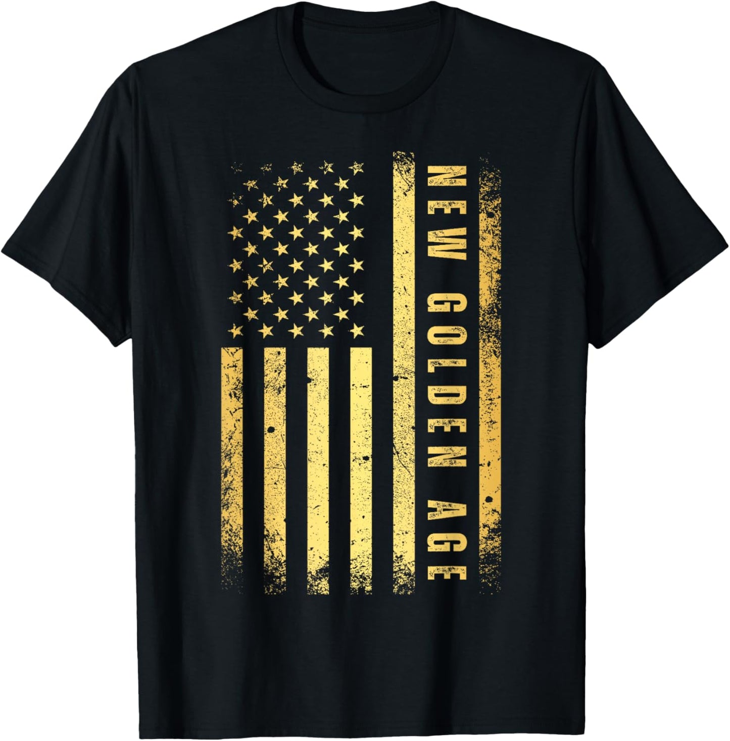 Golden Color USA Flag 47th President One Big Beautiful Bill T-Shirt - T-Shirt | Black