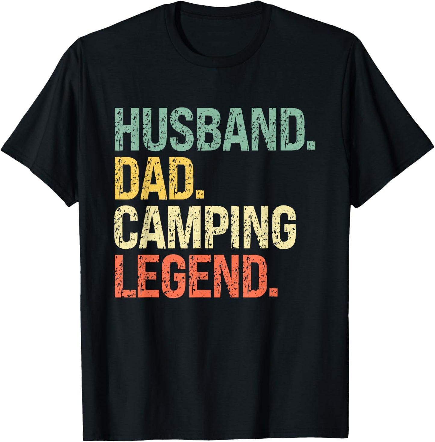 Husband Dad Camping Legend Father's Day Campfire T-Shirt - T-Shirt | Black