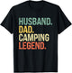 Husband Dad Camping Legend Father's Day Campfire T-Shirt - T-Shirt | Black