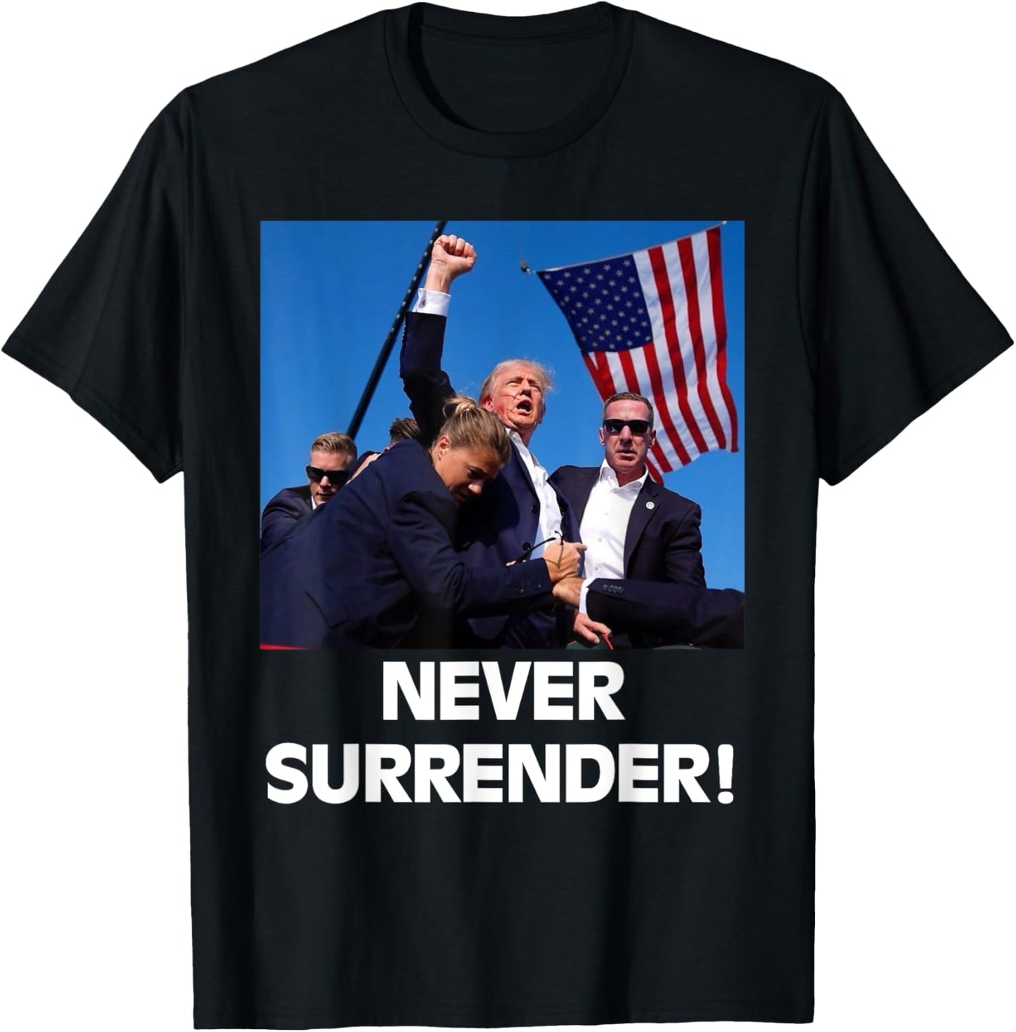 Pray for President Trump, Never Surrender ,God bless Trump T-Shirt - T-Shirt | Black