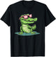 Funny pink Sunglasses Crocodile T-Shirt - T-Shirt | Black