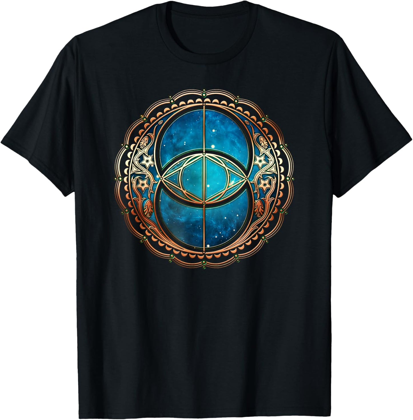 Vesica Piscis Chalice Well Celtic Sacred Geometry T-Shirt - T-Shirt | Black