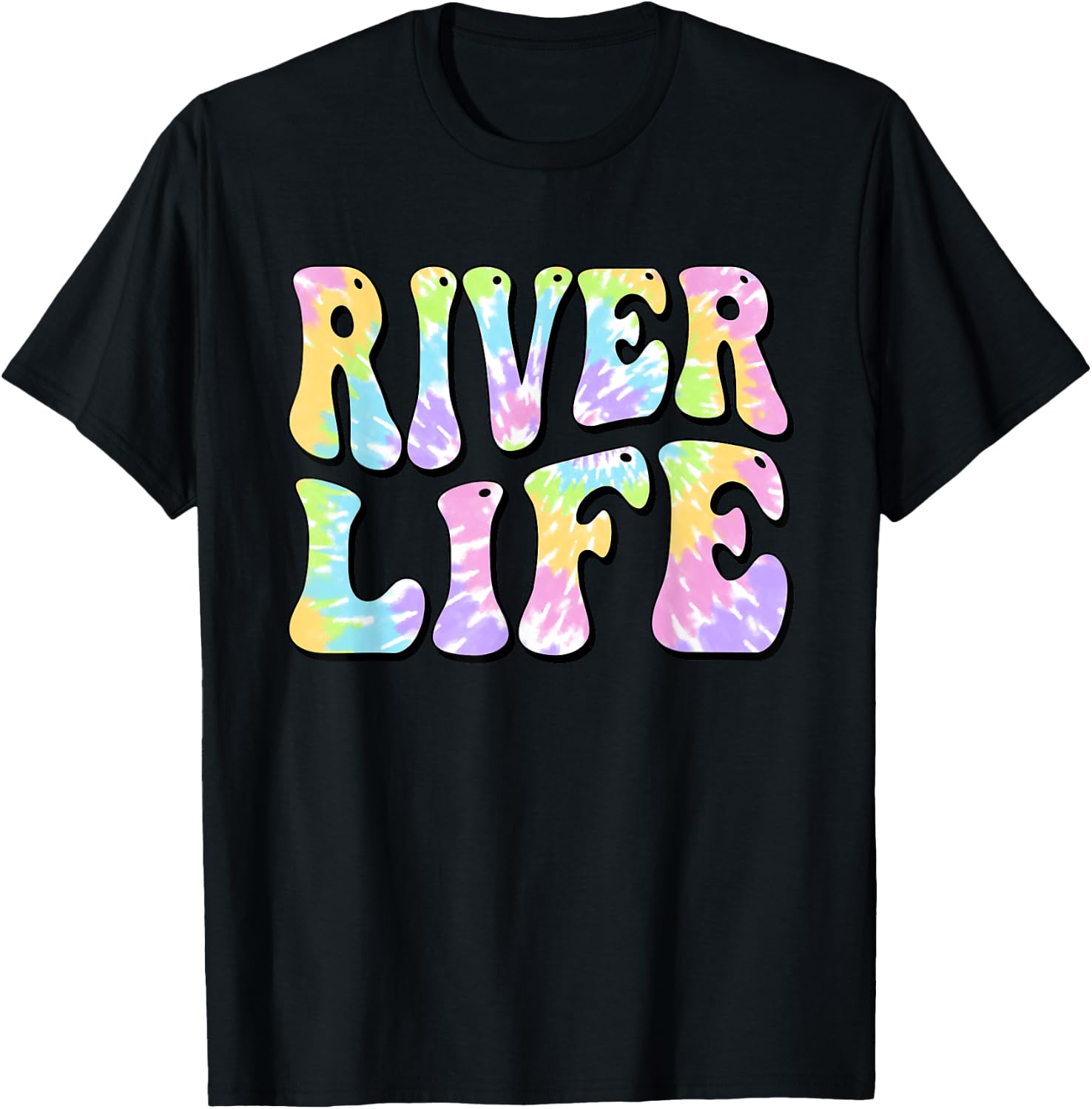 River Life Fun Fishing Boating River Bum Women Girl Kids T-Shirt - T-Shirt | Black