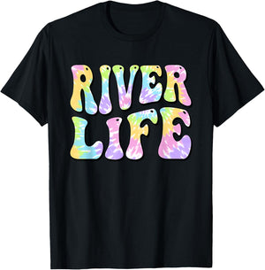 River Life Fun Fishing Boating River Bum Women Girl Kids T-Shirt - T-Shirt | Black