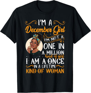 I'm A December Girl Black Women Sagittarius Birthday T-Shirt - T-Shirt | Black