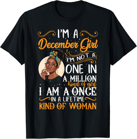 I'm A December Girl Black Women Sagittarius Birthday T-Shirt - T-Shirt | Black