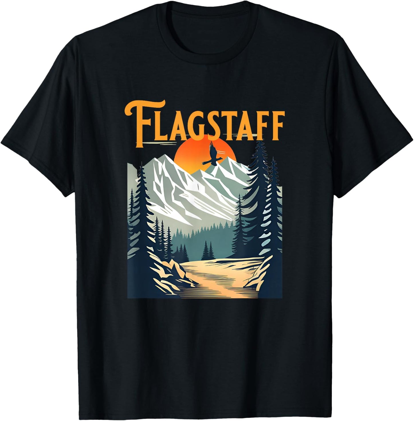 Vintage Flagstaff Souvenir Hiking T-Shirt - T-Shirt | Black