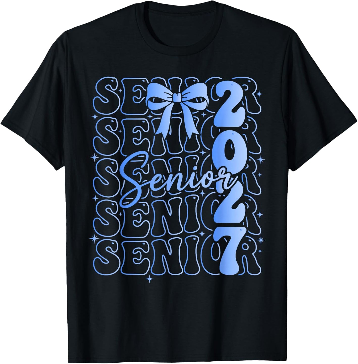 Senior Class of 2027 Coquette Bow Graduation T-Shirt - T-Shirt | Black