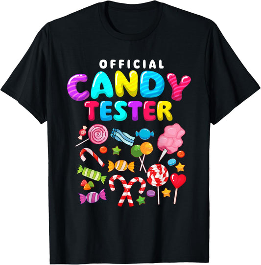 Official Candy Tester - Lollipop Candy Lovers Sweets T-Shirt - T-Shirt | Black
