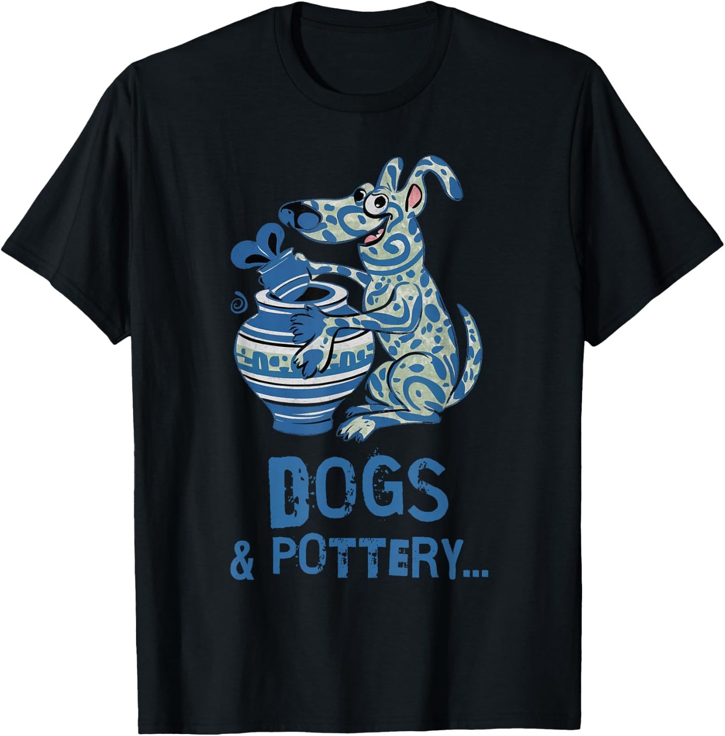Dogs and Pottery Funny Dog Potter Art Women Girls Kids T-Shirt - T-Shirt | Black