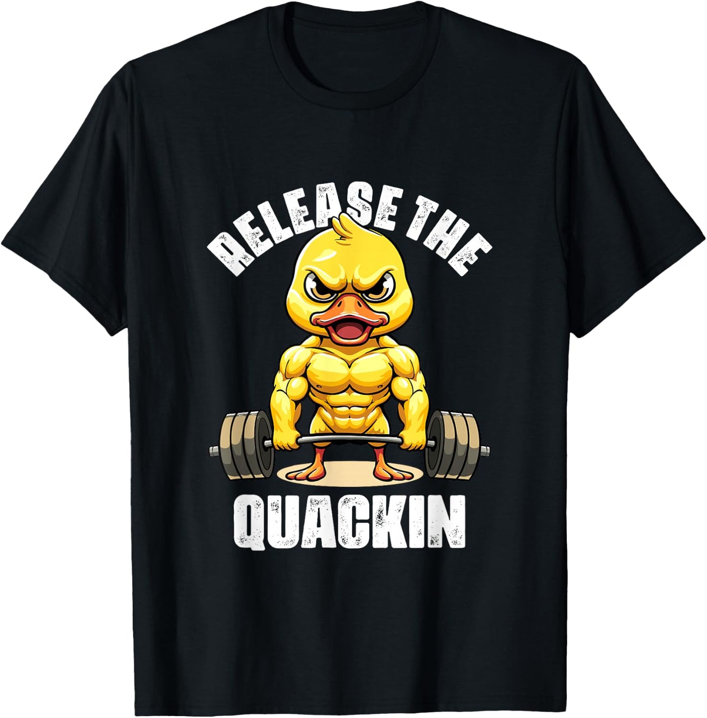 Release The Quackin Duck Lovers Funny Weightlifting Duck T-Shirt - T-Shirt | Black