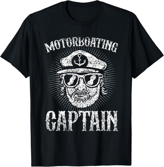 Motor boat captain motor boats motor boating motor boat T-Shirt - T-Shirt | Black