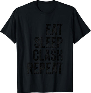 Kids Eat Sleep Clash Repeat Kids Present Child Gamer Boys Girls T-Shirt - T-Shirt | Black