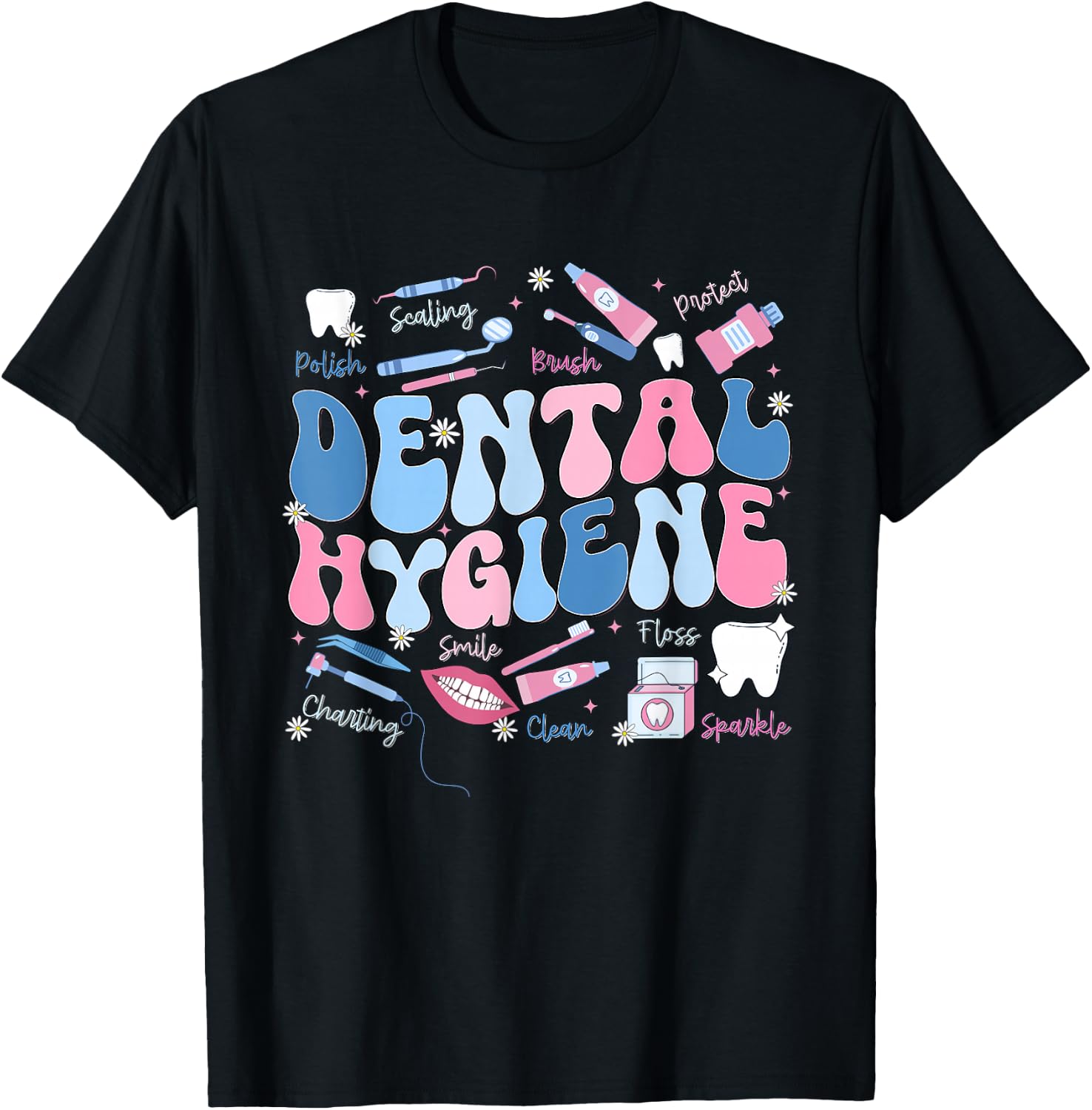 Funny Oral Hygiene National Dental Hygiene Month T-Shirt - T-Shirt | Black