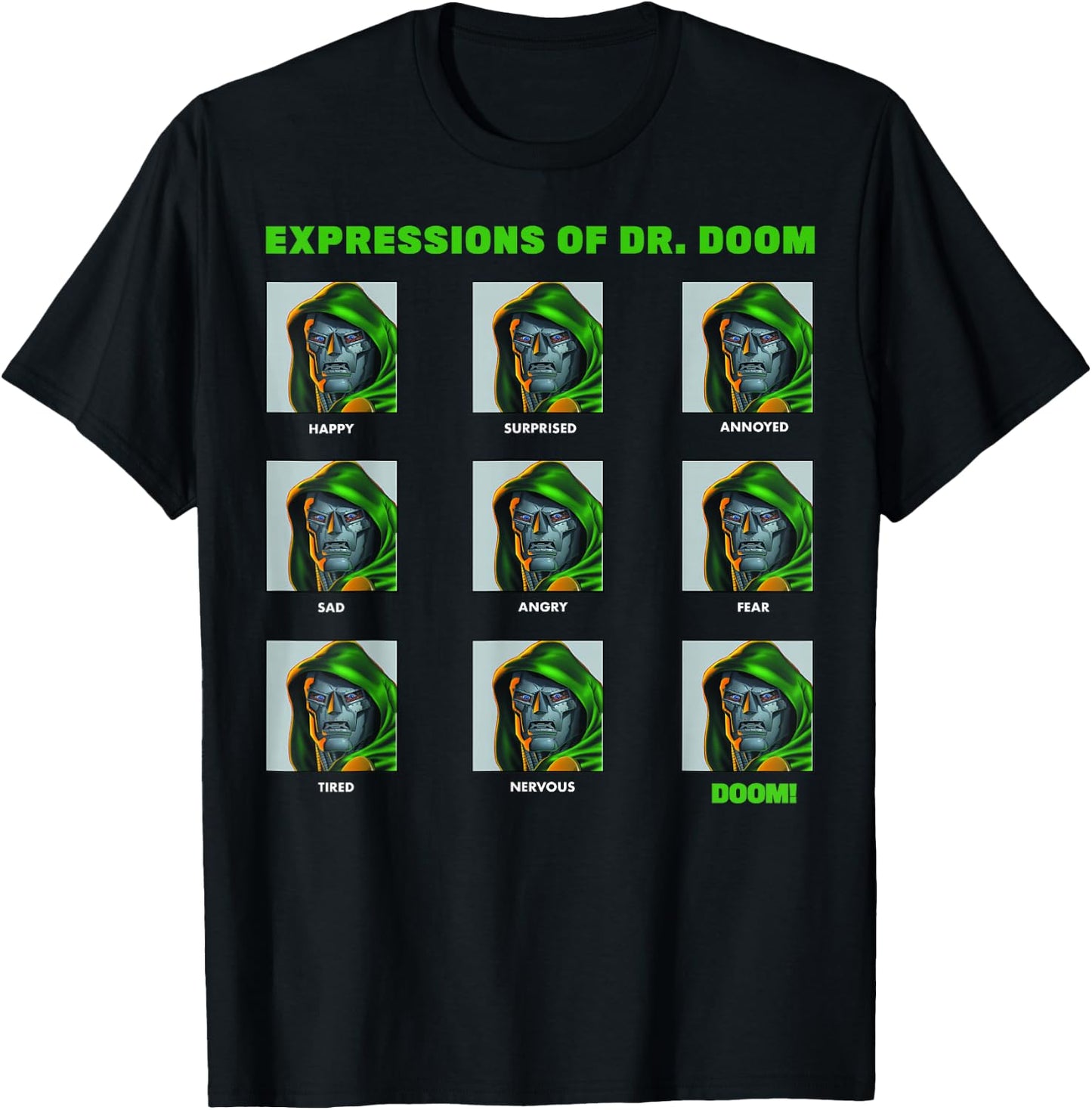 Marvel Expressions of Dr. Doom Panels T-Shirt - T-Shirt | Black