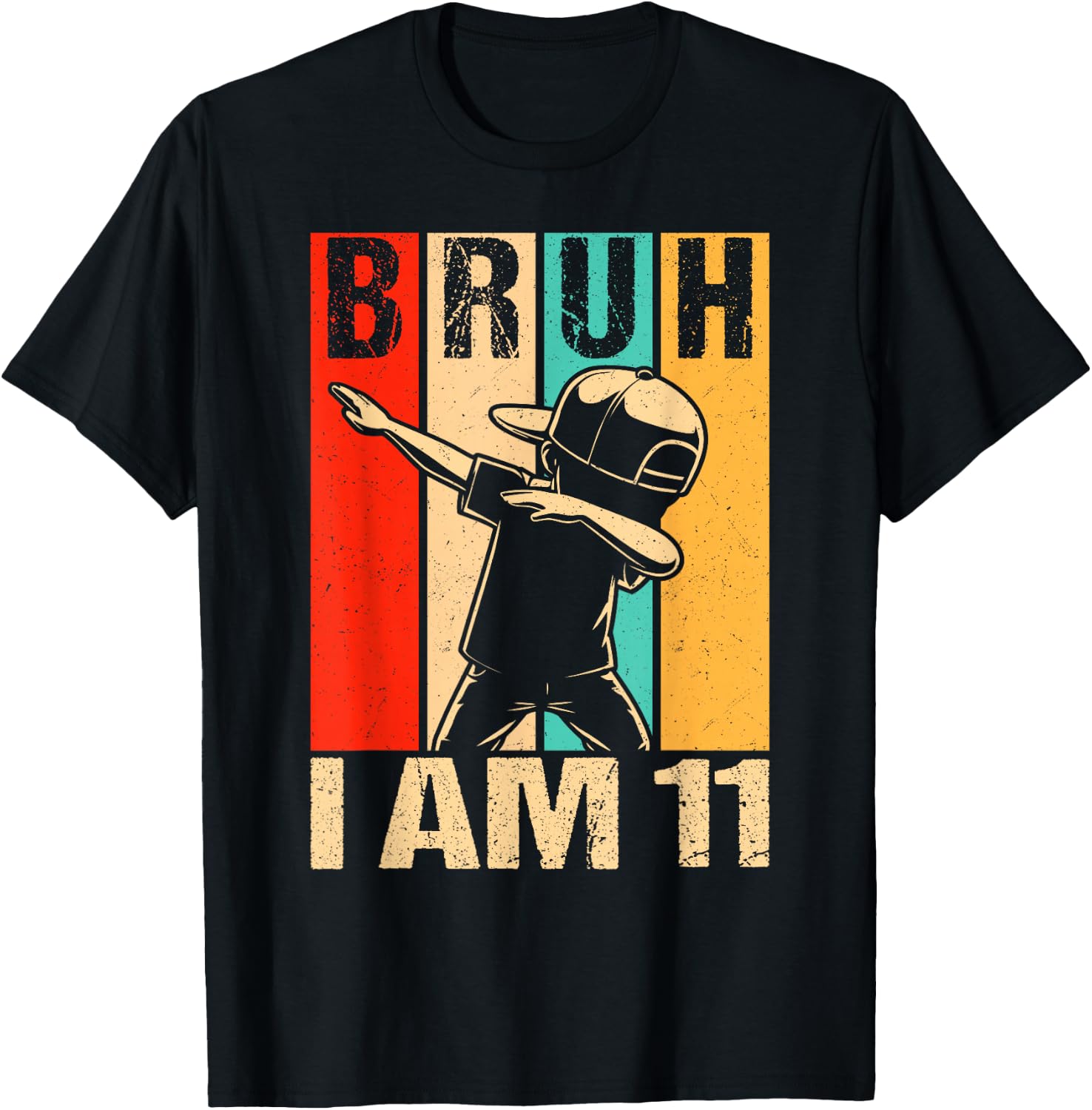 11 Year Old Birthday Dabbing Boy Bruh It's My 11th Birthday T-Shirt - T-Shirt | Black