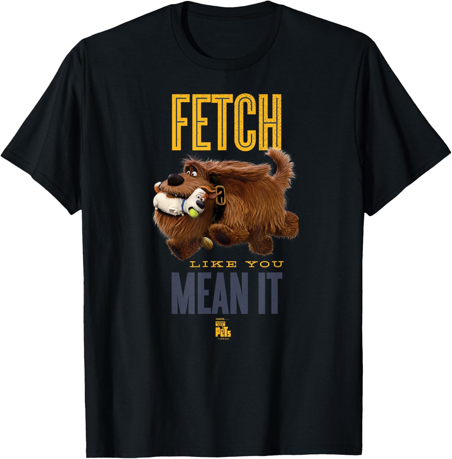 The Secret Life of Pets Duke Fetch Like You Mean It T-Shirt - T-Shirt | Black