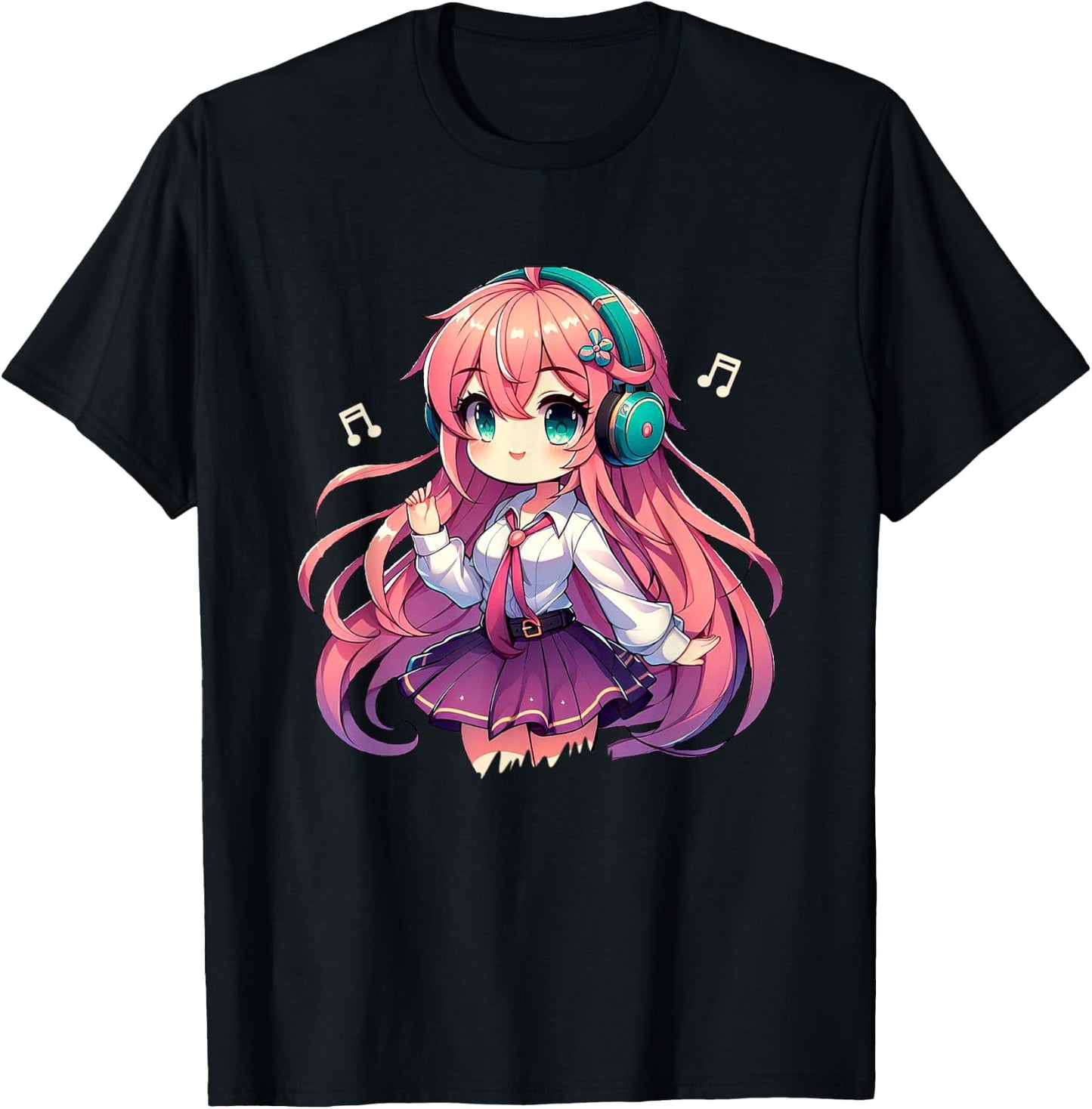 Kawaii Chibi Anime Girl Anime Merch Cute Japanese Manga Fan T-Shirt - T-Shirt | Black