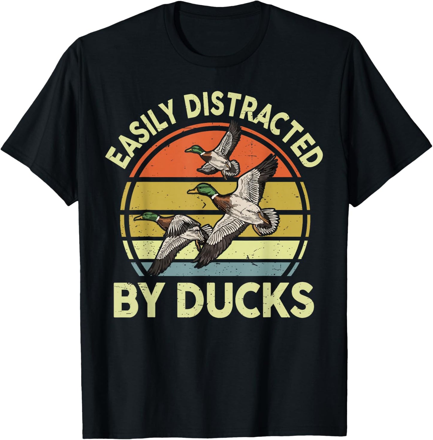 Easily Distracted Duck Hunting Gift Dad Hunter Son Daughter T-Shirt - T-Shirt | Black
