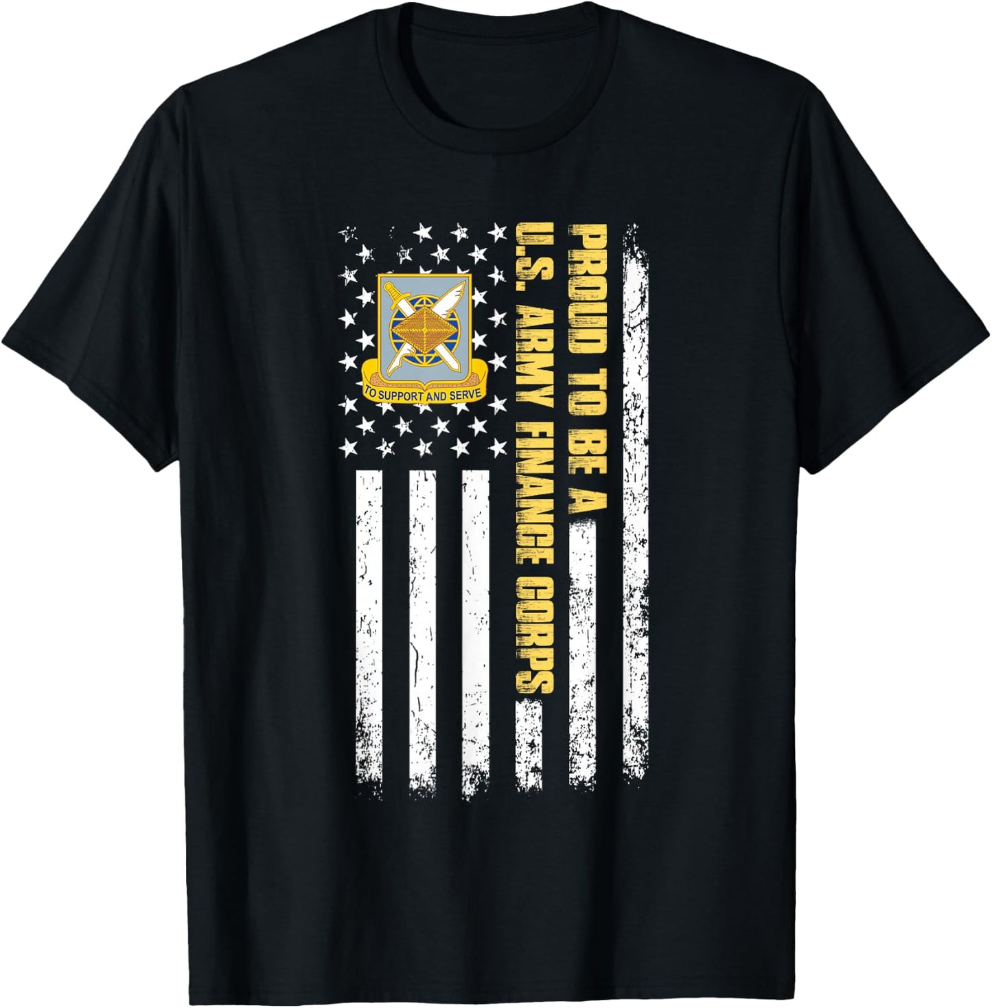 Proud To Be A United States Army Finance Corps T-Shirt - T-Shirt | Black