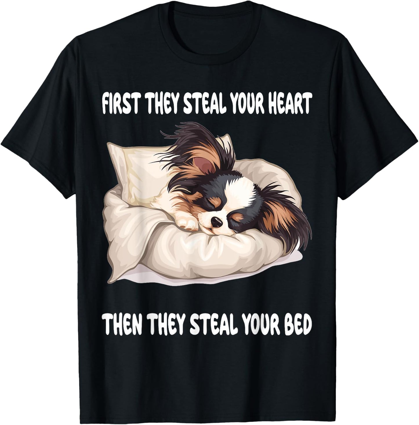 Papillon Sleeping Pajamas Nightgown T-Shirt - T-Shirt | Black