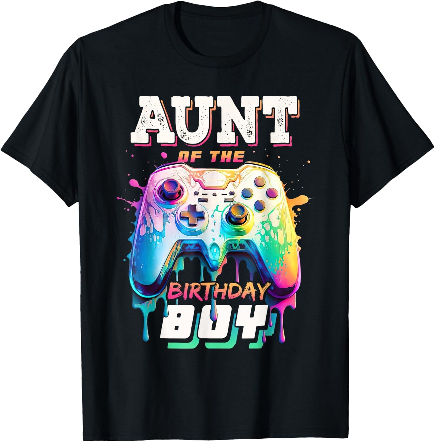 Aunt of the Birthday Boy Matching Video Game Birthday Party T-Shirt - T-Shirt | Black