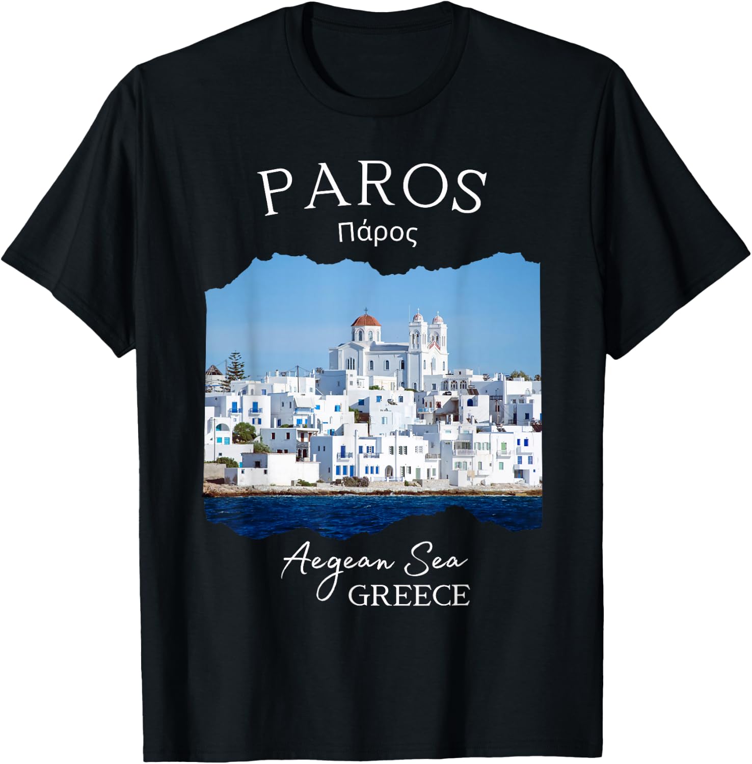Greek Island Paros Greece Greek Vacation Souvenir Women Men T-Shirt - T-Shirt | Black
