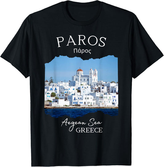 Greek Island Paros Greece Greek Vacation Souvenir Women Men T-Shirt - T-Shirt | Black