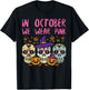 Sugar Skull October Pink Breast Cancer Awareness Halloween T-Shirt - T-Shirt | Black