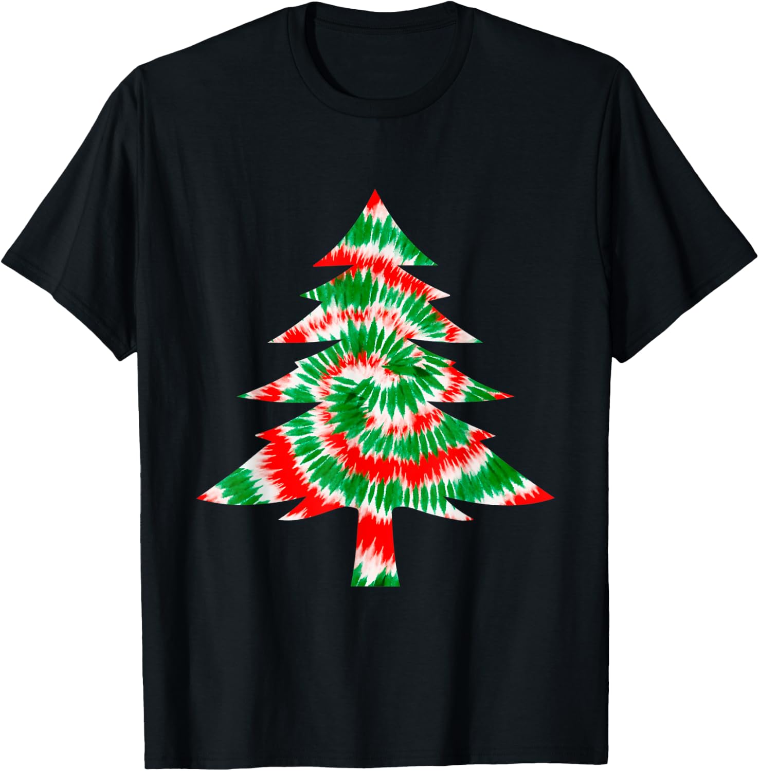 Tie Dye Christmas Tree Funny Xmas Holidays Party Men Women T-Shirt - T-Shirt | Black