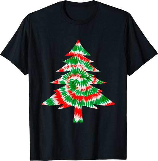 Tie Dye Christmas Tree Funny Xmas Holidays Party Men Women T-Shirt - T-Shirt | Black