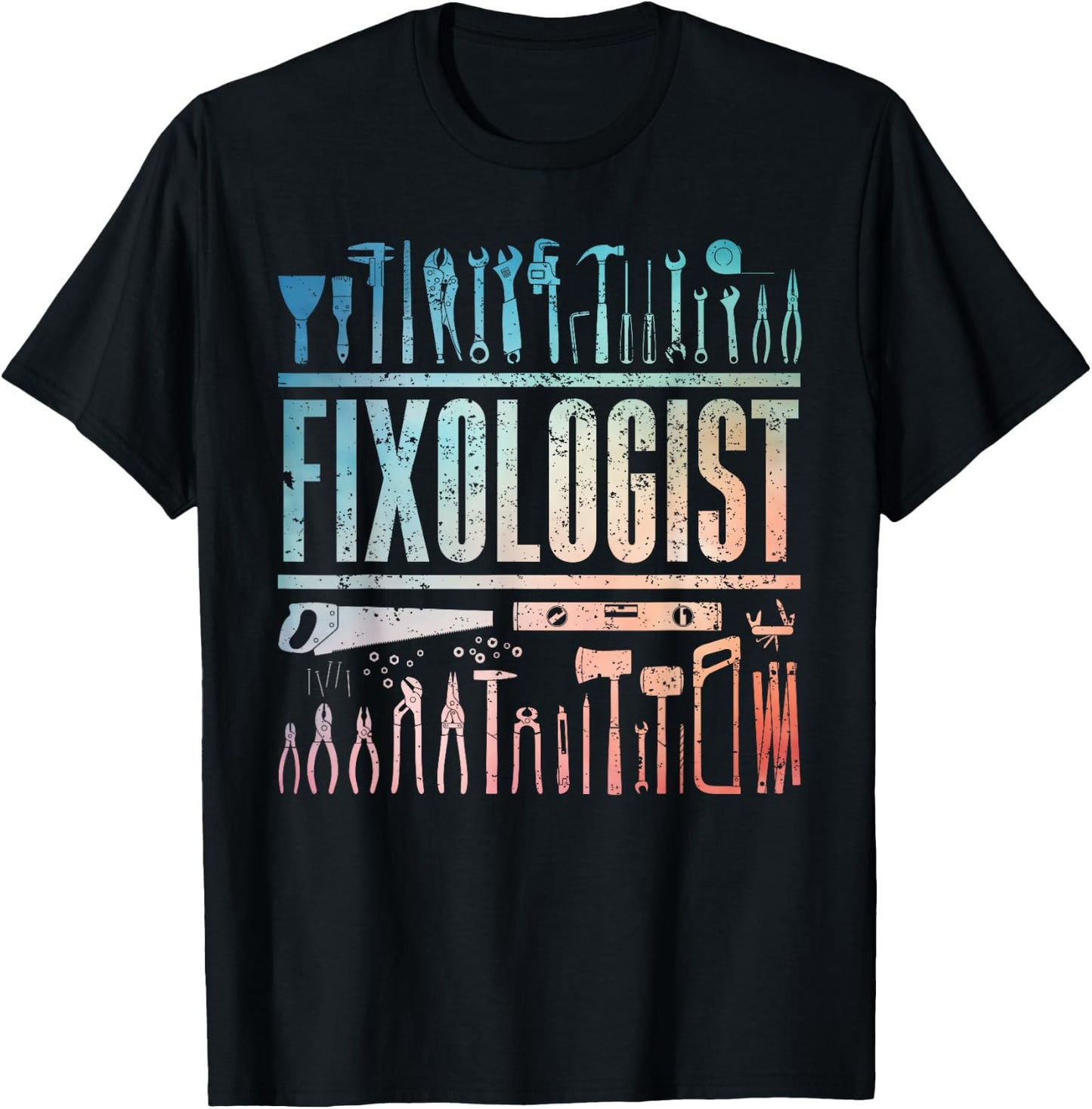 Funny Handyman Art Dad Fixologist Tool DIY Handyman T-Shirt - T-Shirt | Black