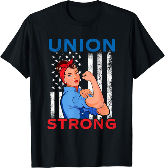 Union Strong - Labor Day Skilled Union Worker T-Shirt - T-Shirt | Black