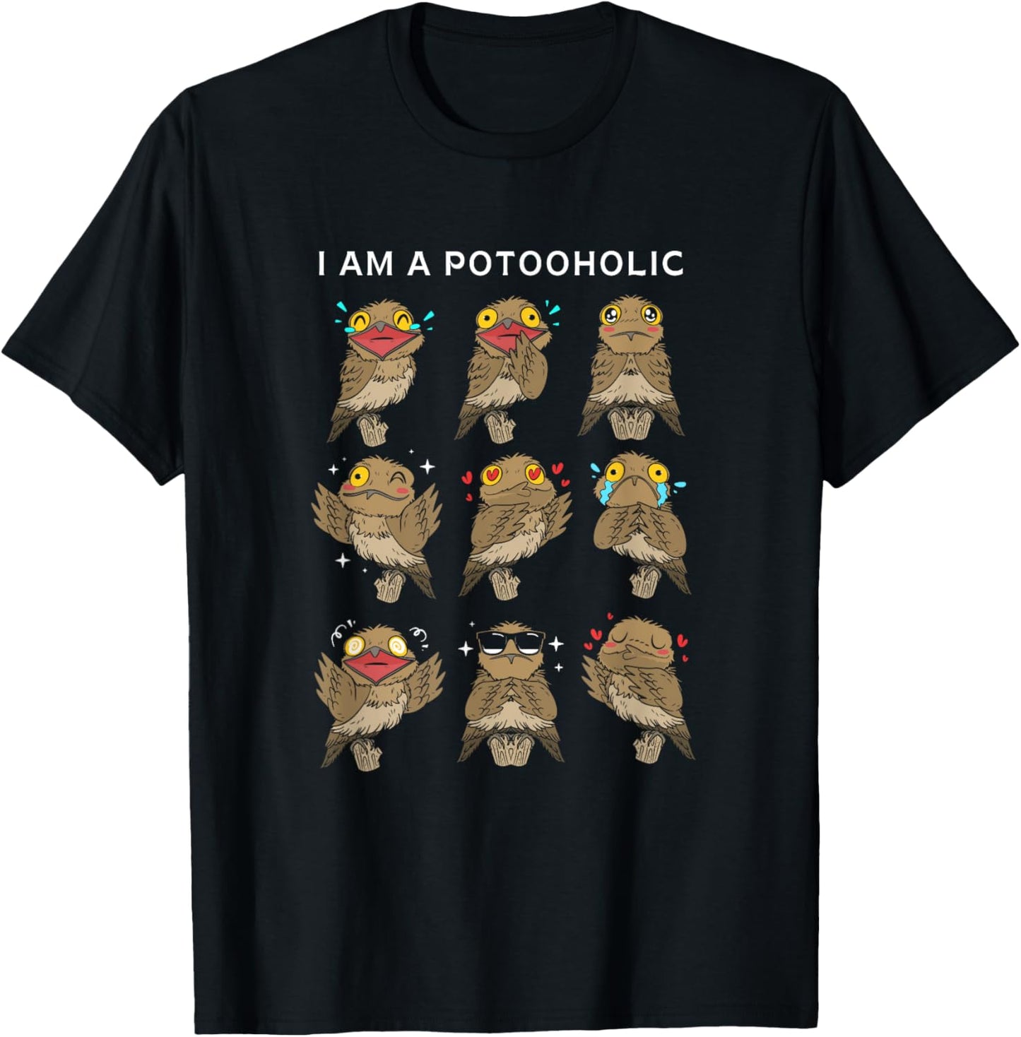 Funny Potoo Bird Watching Gifts For Potoos Lovers -Adult Classic Fit Black Short Sleeve T-Shirt - T-Shirt | Black
